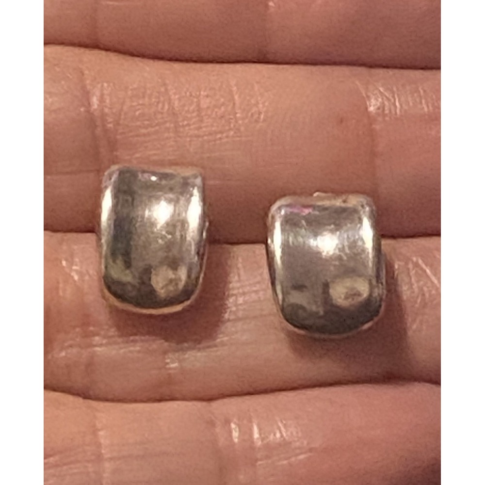 1980's Sterling Silver Marked SU By(Roman & Sunstone)925 Rectangle Stud Earrings